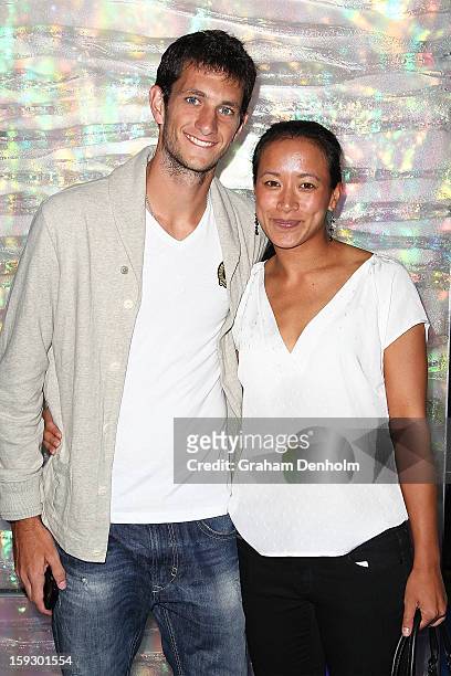 James Ward and Anne Keothavong arrive at the official Australian Open player party at the Grand Hyatt on January 11, 2013 in Melbourne, Australia.