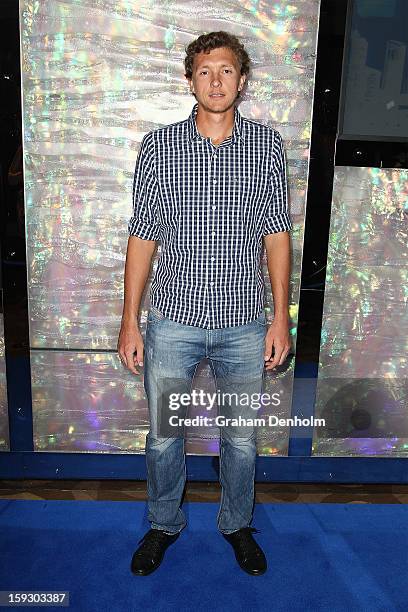 Denis Istomin arrives at the official Australian Open player party at the Grand Hyatt on January 11, 2013 in Melbourne, Australia.