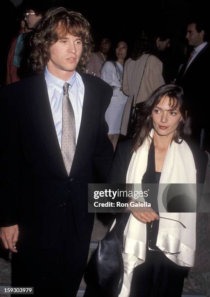 Actor Val Kilmer and actress Joanna Whalley attend the Liberty Hill Foundation's Eighth Annual Upton Sinclair Awards on May 2, 1990 at the Beverly...