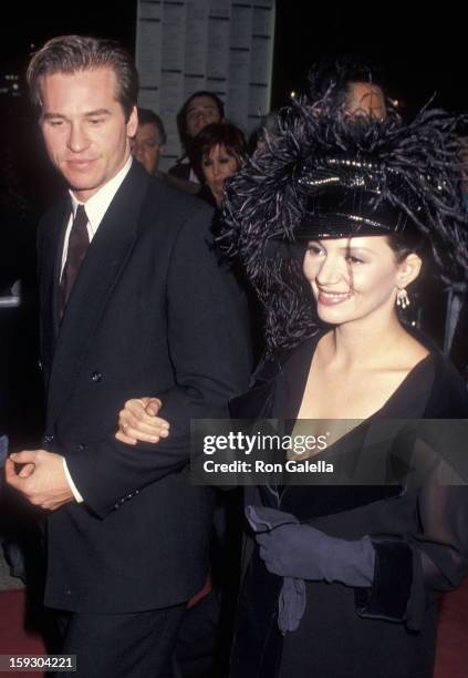 Actor Val Kilmer and actress Joanne Whalley attend the Screening of the CBS Miniseries "Scarlett" on November 3, 1994 at Alice Tully Hall, Lincoln...