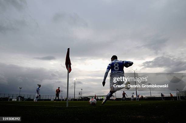 Rochdi Achenteh of Zwolle during a corner kick during a friendly match between Werder Bremen and PEC Zwolle on January 11, 2013 in Belek, Turkey.