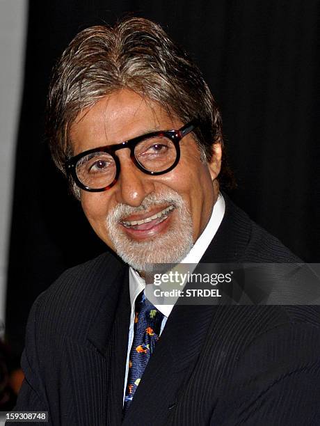 Indian Bollywood actor Amitabh Bachchan attendeds the Valedictory Function on International Commerce and Management during an event in Mumbai on...