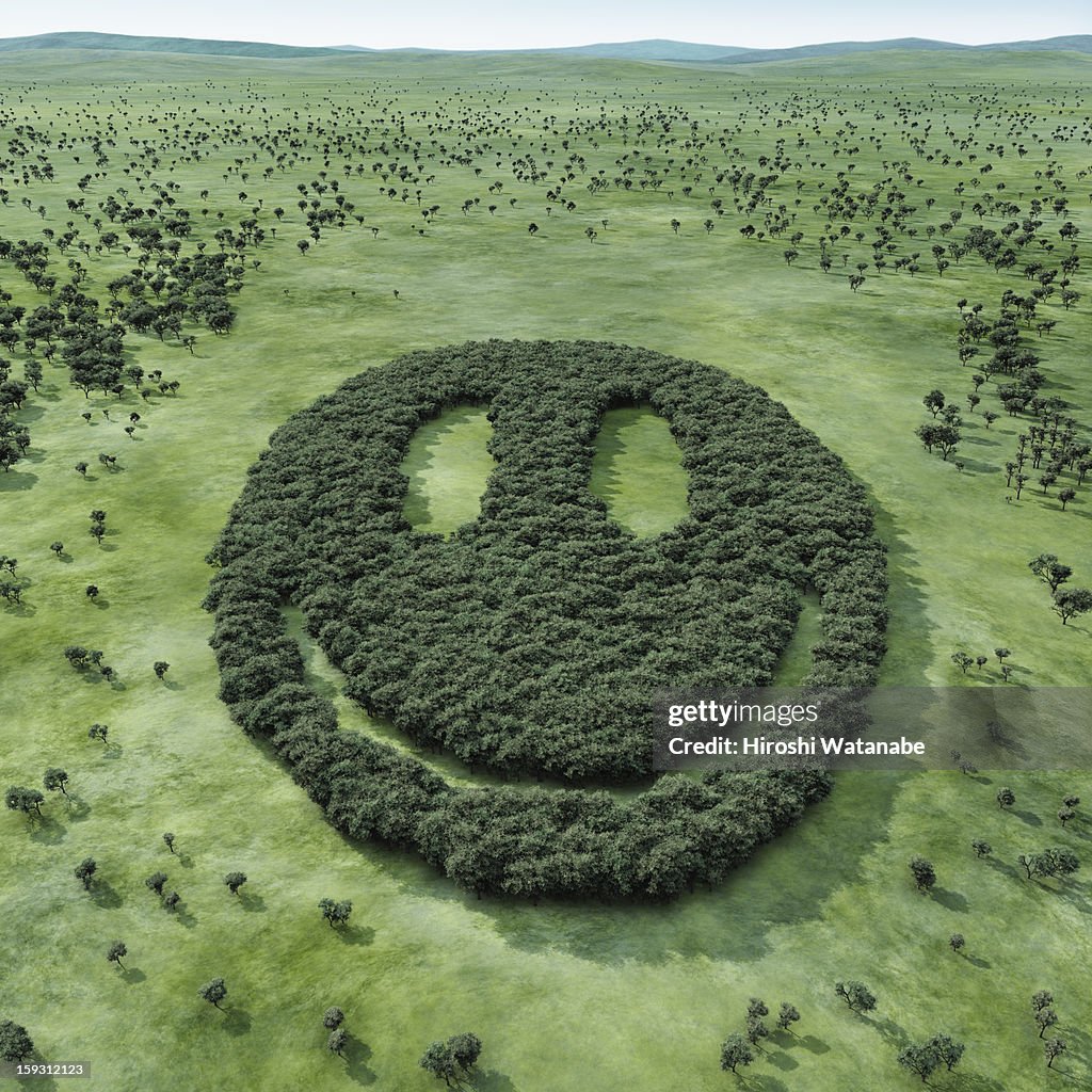 Forest shaped smiley