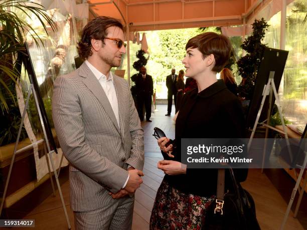 Actors Bradley Cooper and Anne Hathaway attend the 13th Annual AFI Awards at Four Seasons Los Angeles at Beverly Hills on January 11, 2013 in Beverly...