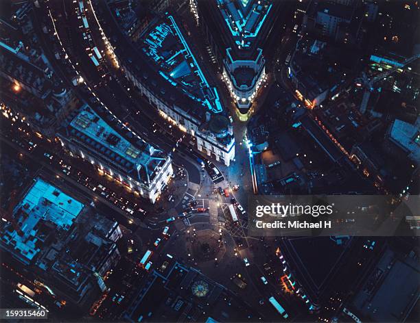 city of london aerial - urban traffic stock-fotos und bilder