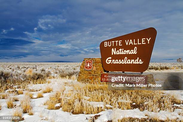 national grassland in winter - grass land stock pictures, royalty-free photos & images