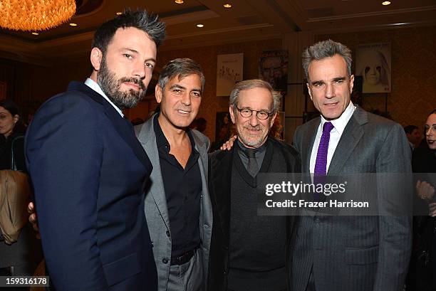 Actor/director Ben Affleck, actor/director George Clooney, director Steven Spielberg, and Daniel Day-Lewis attend the 13th Annual AFI Awards at Four...