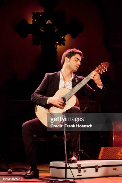 Guitarist Milos Karadaglic performs live during a concert at the Passionskirche on January 11, 2013 in Berlin, Germany.