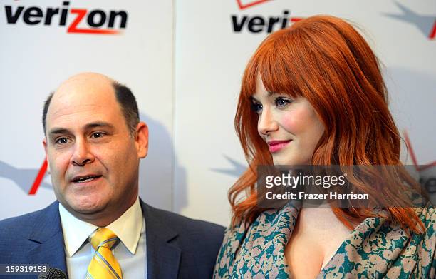 Producer/writer Matthew Weiner and actress Christina Hendricks attend the 13th Annual AFI Awards at Four Seasons Los Angeles at Beverly Hills on...