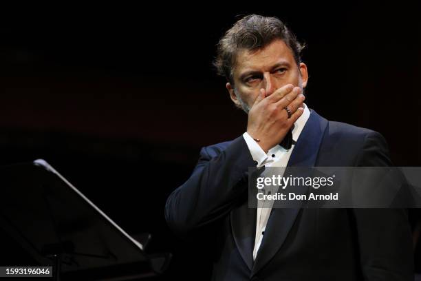 Jonas Kaufmann performs during the final dress rehearsal of "La Gioconda In Concert" at Sydney Opera House on August 05, 2023 in Sydney, Australia.