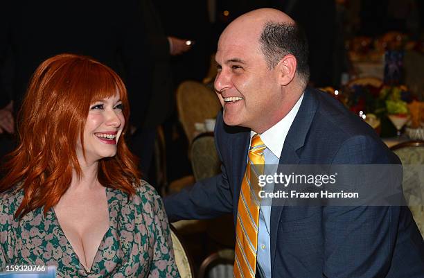 Actress Christina Hendricks and writer Matthew Weiner attend the 13th Annual AFI Awards at Four Seasons Los Angeles at Beverly Hills on January 11,...