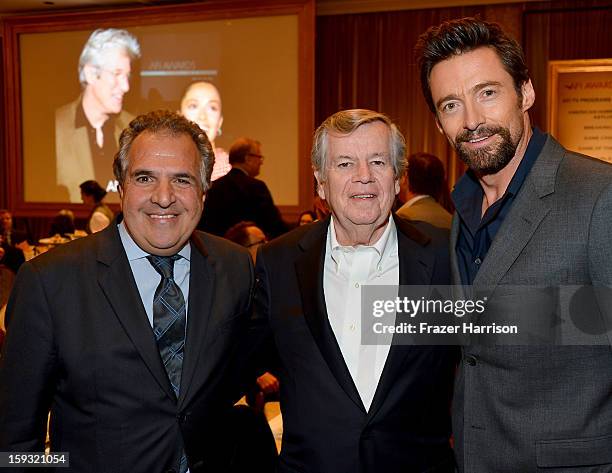 Co-Chairman and CEO, Fox Flmed Entertainment, Jim Gianopulos, American Film Institute Chairman Bob Daly, and actor Hugh Jackman attend the 13th...