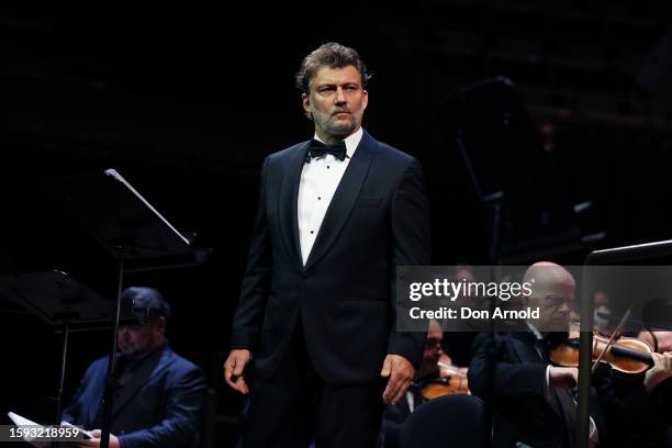 Jonas Kaufmann performs during the final dress rehearsal of "La Gioconda In Concert" at Sydney Opera House on August 05, 2023 in Sydney, Australia.