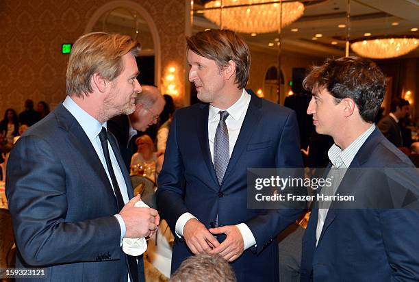 Directors Christopher Nolan, Tom Hooper, and Benh Zeitlin attend the 13th Annual AFI Awards at Four Seasons Los Angeles at Beverly Hills on January...