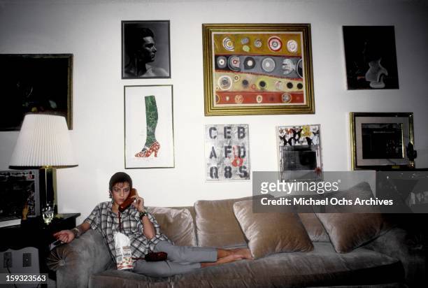 Actress and TV personality Allegra Curtis poses for a portrait at home in January 1982 in Los Angeles, California.