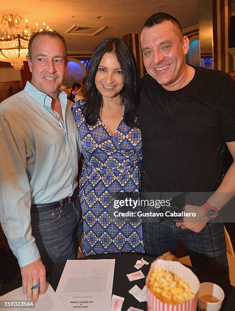 Michael Lohan,Kathrine Narducci andTom Sizemore attends the Save Our Cinemas event at The Castle on January 11, 2013 in Miami Beach, Florida.