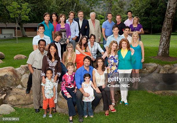 Season 44 -- Pictured: top row; Bryan Dattilo as Lucas Horton, Nadia Bjorlin as Chloe Horton, Lauren Koslow as Kate Roberts, Shawn Christian as Dr....