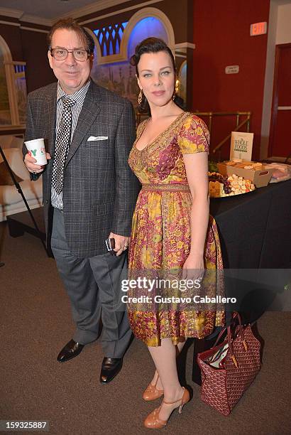 Walter T. Shaw and Debi Mazar attend the Save Our Cinemas event at The Castle on January 11, 2013 in Miami Beach, Florida.