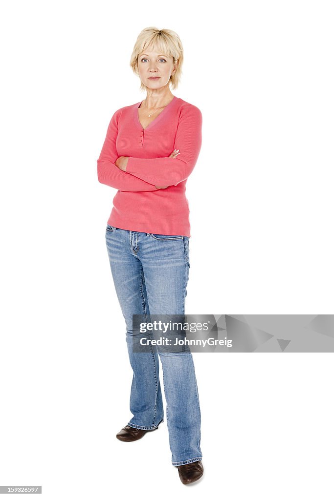 Mature Woman With Crossed Arms - Isolated