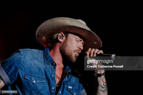 Brian Kelley performs at the 2023 Big Machine Music City Grand Prix on August 04, 2023 in Nashville, Tennessee.