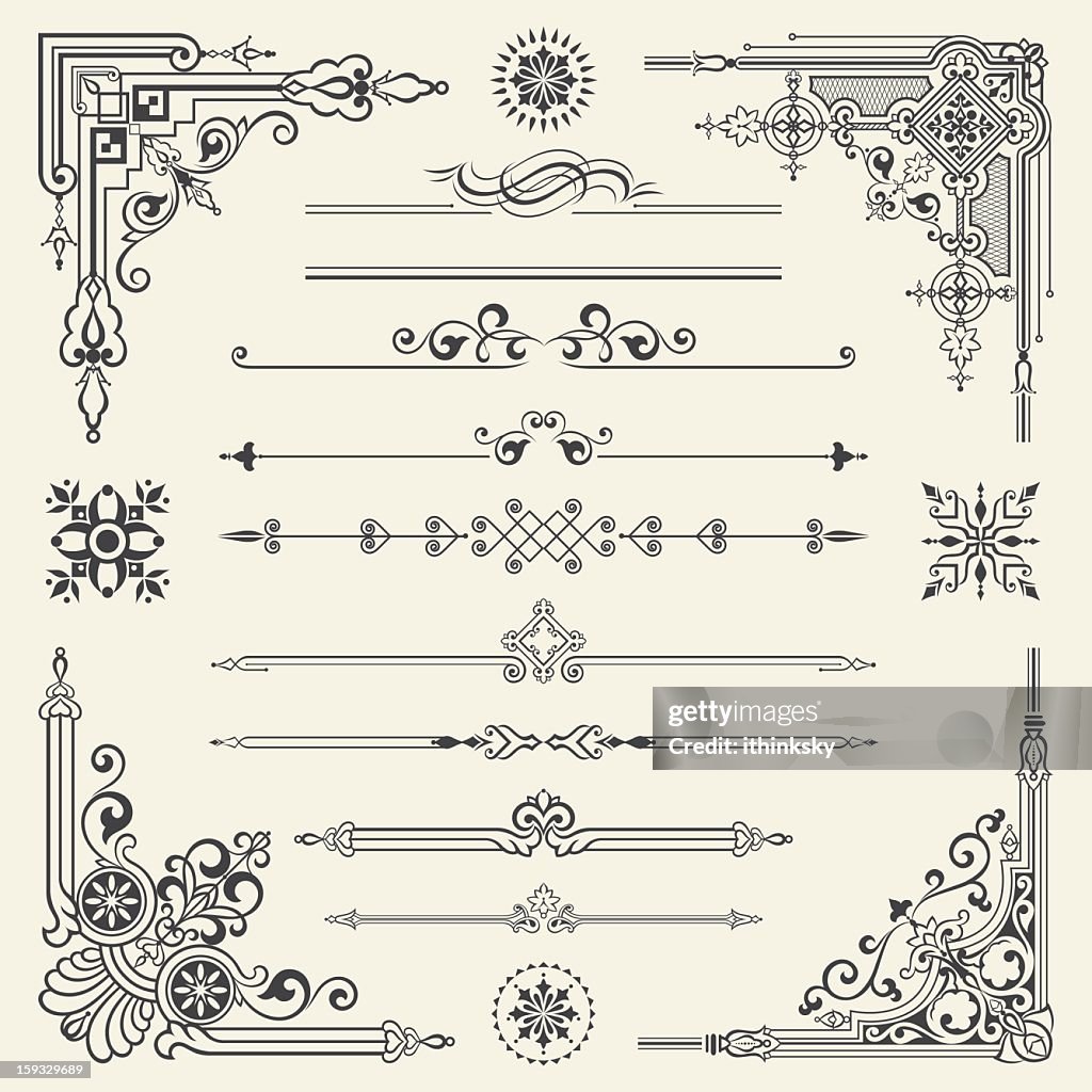 Vettore di decorazione di elementi di design vintage