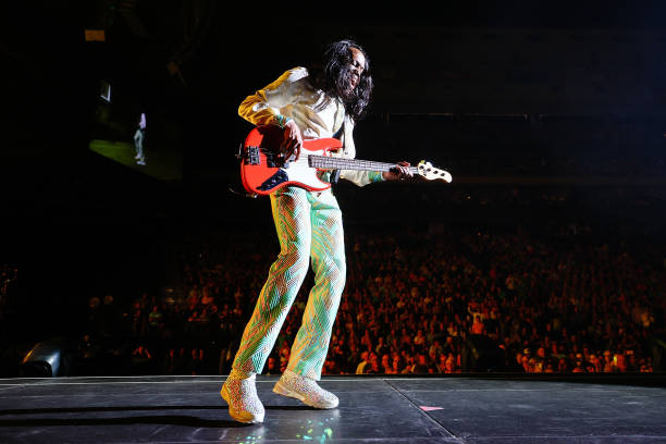 Verdine White of Earth, Wind & Fire performs onstage during the opening night of "Sing A Song All Night Long" with Lionel Richie and Earth, Wind &...