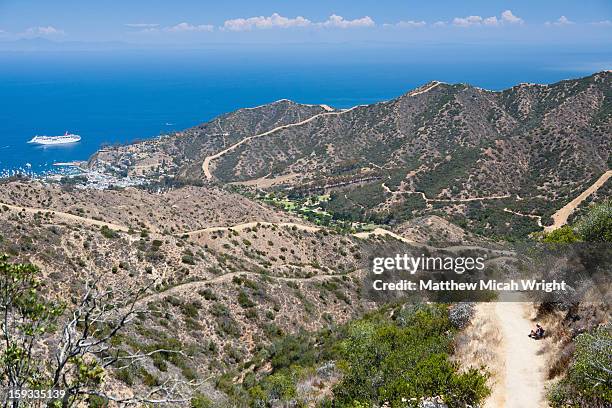 hikers trek the hermit gulch trail - the avalon hollywood stock pictures, royalty-free photos & images