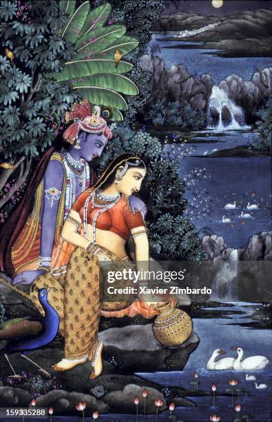 Krishna, either black or blue in colour, is celebrated with brilliance during Holi in memory of his immortal love with Radha on March 1st, 1991 at...