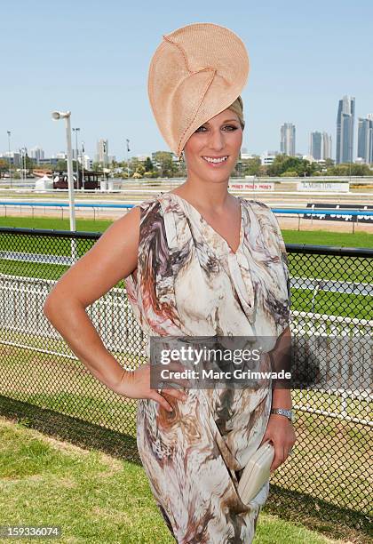 Zara Phillips in the Moet & Chandon marquee on Magic Millions Raceday at the Gold Coast Turf Club on January 12, 2013 in Gold Coast, Australia.