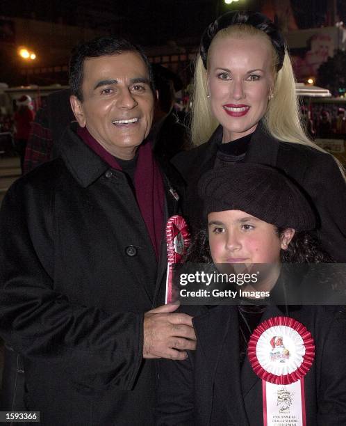 Radio legend Casey Kasem arrives at the Hollywood Christmas Parade with his wife Jean and daughter Liberty, November 26, 2000 in Hollywood, CA.