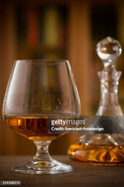 glass, brandy, cognac, snifter, decanter - brandy snifter stock pictures, royalty-free photos & images