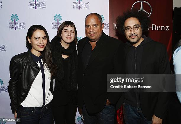 Lucy Mulloy , Daniela Seggiaro, Emilio Maille and guest attend the 24th Annual Palm Springs International Film Festival's Cine Latino Party on...