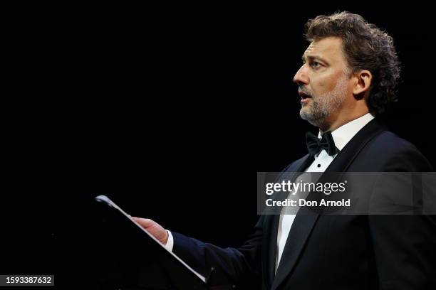 Jonas Kaufmann performs during the final dress rehearsal of "La Gioconda In Concert" at Sydney Opera House on August 05, 2023 in Sydney, Australia.