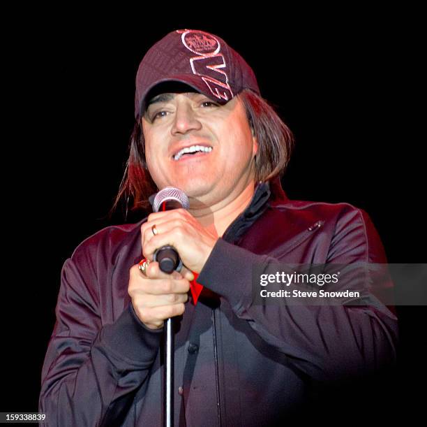 Comedian Alex Reymundo performs as opener for comedian Ron White at Route 66 Casino's Legends Theater on January 11, 2013 in Albuquerque, New Mexico.