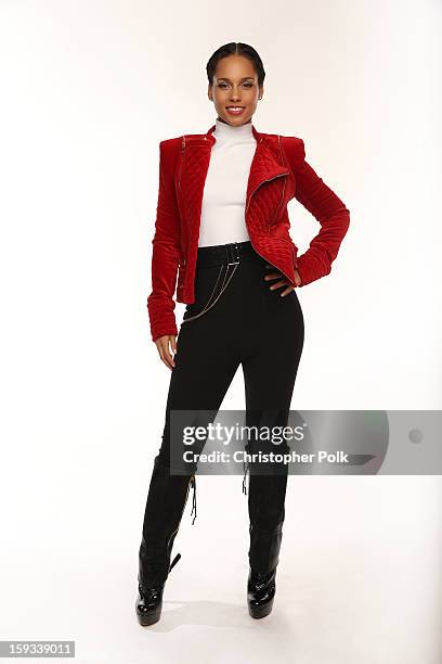 Singer Alicia Keys poses for a portrait during the 39th Annual People's Choice Awards at Nokia Theatre L.A. Live on January 9, 2013 in Los Angeles,...