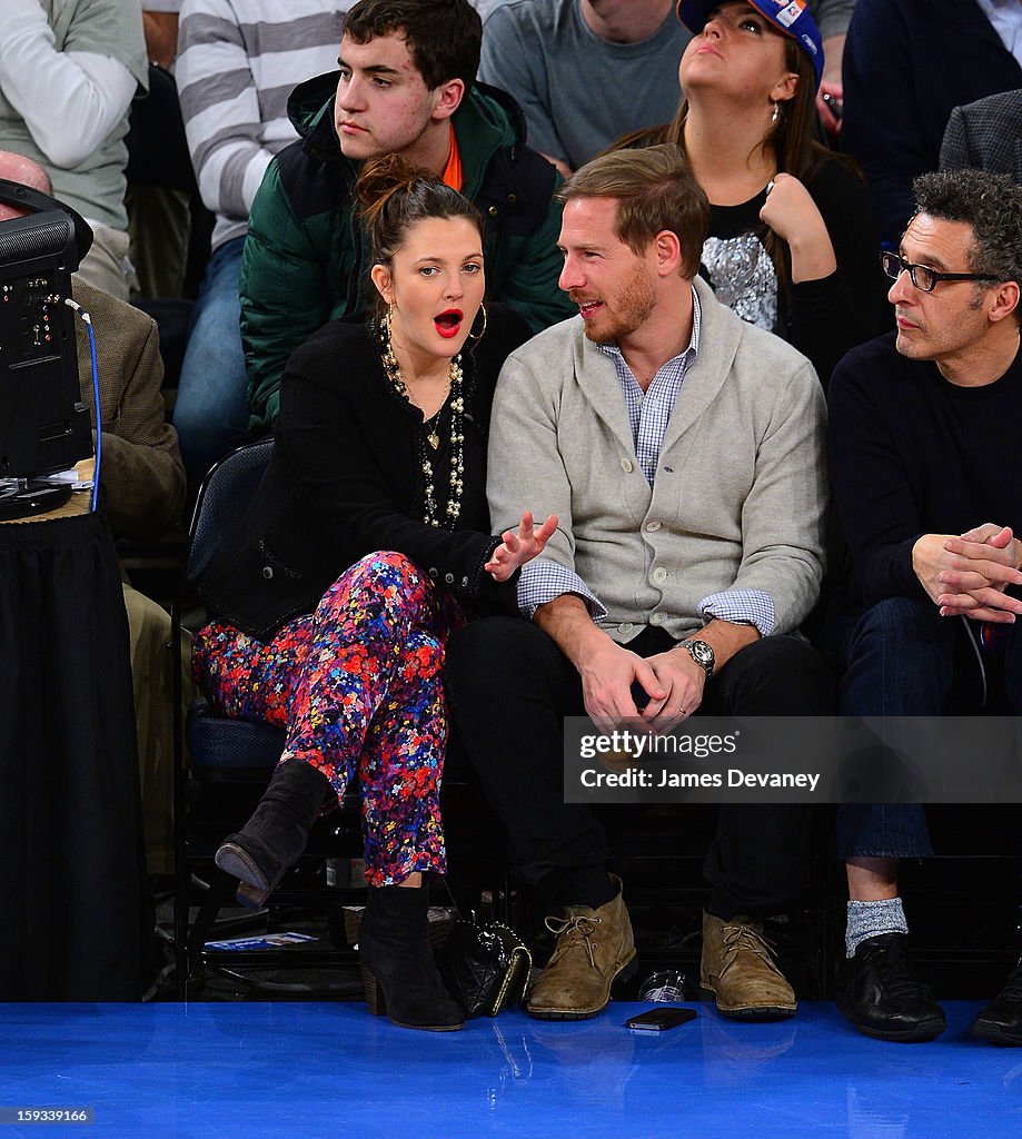 Celebrities Attend The Chicago Bulls Vs New York Knicks Game