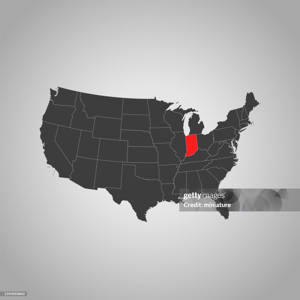 Indiana Map High Res Vector Graphic Getty Images