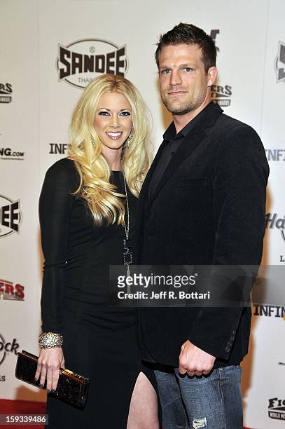 Mixed martial artist Bristol Marunde and wife Aubrey Marunde arrives at the Fighters Only World Mixed Martial Arts Awards at the Hard Rock Hotel &...