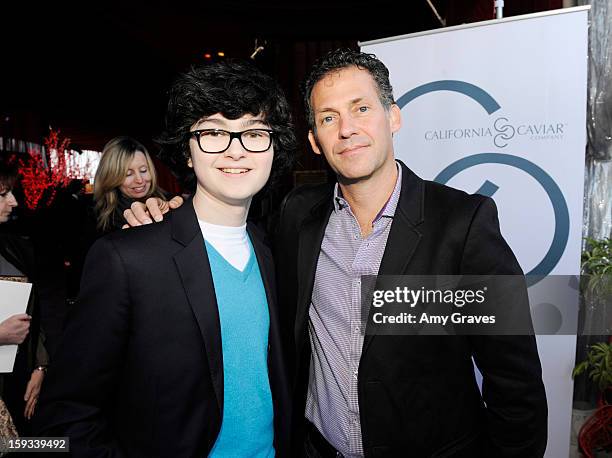 Jared Gilman and Gavin Keilly attend GBK's Luxury Lounge During Golden Globe Weekend Day 1 at L'Ermitage Beverly Hills Hotel on January 11, 2013 in...