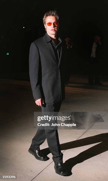 Actor Brad Pitt arrives at the Vanity Fair Oscar Party at Mortons March 24, 1998 in West Hollywood, Ca. Pitt is a possible candidate for the the post...