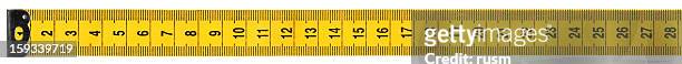 measuring tape on white background, clipping path - liniaal stockfoto's en -beelden