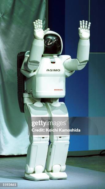 The Honda engineered Humanoid ASIMO robot , that could walk with two legs by itself, on display at the ROBODEX 2000 Exhibition November 23, 2000 in...