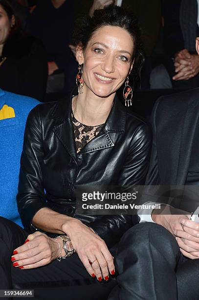 Marpessa Hennink attends the Dolce & Gabbana show as part of Milan Fashion Week Menswear Autumn/Winter 2013 on January 12, 2013 in Milan, Italy.
