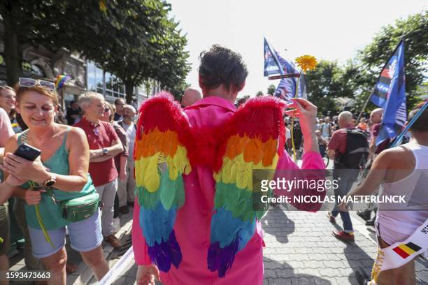 Illustration picture shows the 2023 edition of the 'Antwerp Pride' Parade, part of the Antwerp Pride 2022 festivities that celebrate and support the...