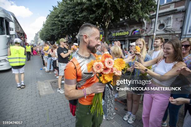 Illustration picture shows the 2023 edition of the 'Antwerp Pride' Parade, part of the Antwerp Pride 2022 festivities that celebrate and support the...