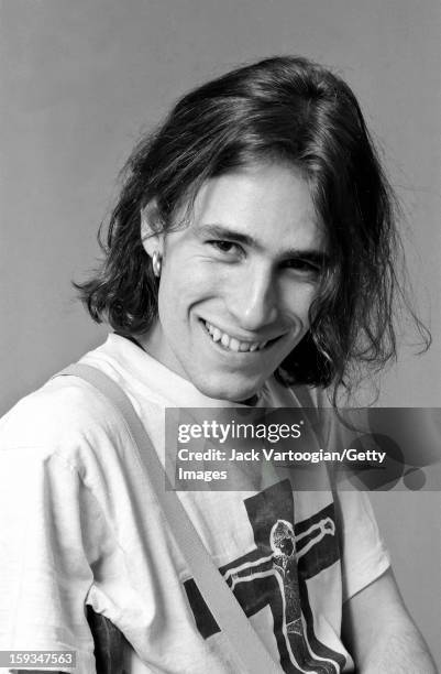 Portrait of American musician Jeff Buckley at Vartoogian Studios, New York, New York, February 6, 1992.