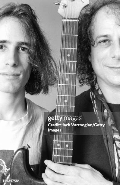 Portrait of American musicians Jeff Buckley and Gary Lucas at Vartoogian Studios, New York, New York, February 6, 1992.