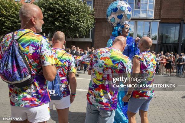 Illustration picture shows the 2023 edition of the 'Antwerp Pride' Parade, part of the Antwerp Pride 2022 festivities that celebrate and support the...