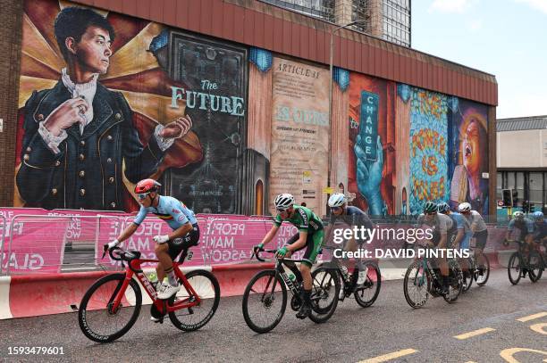 Belgian Thibau Nys pictured in action during the U23 men road race at the UCI World Championships Cycling, in Glasgow, Scotland, Saturday 12 August...