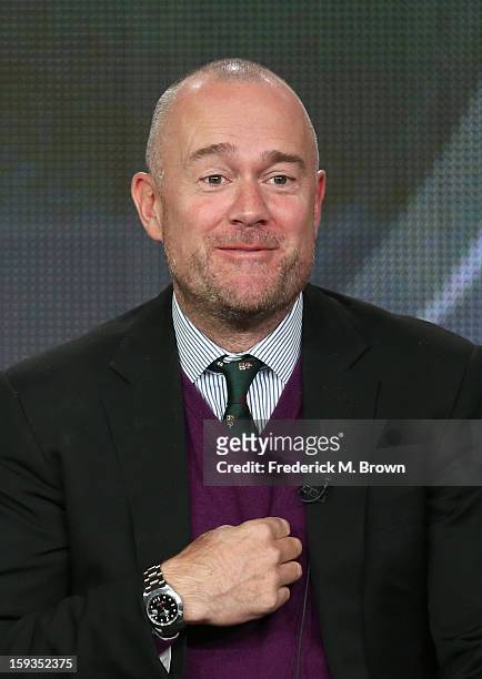 Creator/Executive Producer Michael Davies of "The Job" speaks onstage during the CBS portion of the 2013 Winter TCA Tour at Langham Hotel on January...